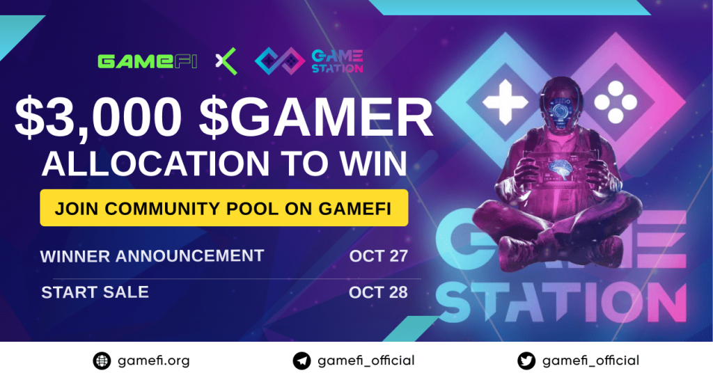GameStation $GAMER Community Pool Whitelist on GameFi
